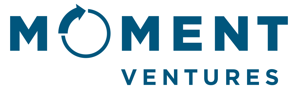 Moment ventures logo in blue