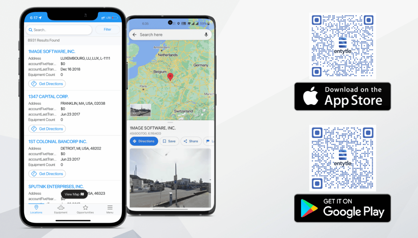 Map the route to your next Installed Base’s location: Google maps Integration to Entytle Mobile